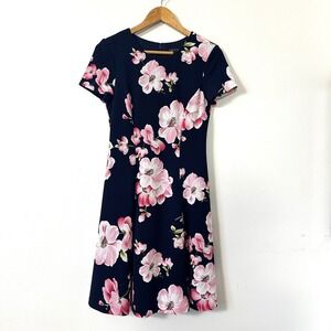 Jessica Howard Floral Mini Dress 8 Navy Pink Garden Party Spring Wedding